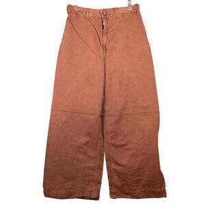 Free People Wide Leg Pants in Rust